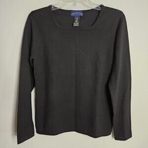 Charter Club 100% Merino Wool Sweater Womens Small Long Sleeve Scoop Neck Preppy